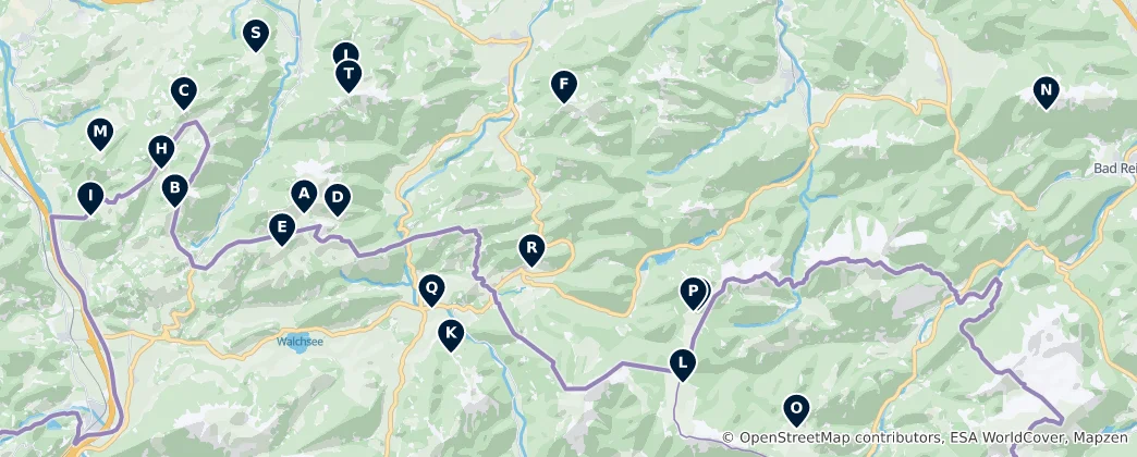 Mapa De Alpine Huts and Chalets