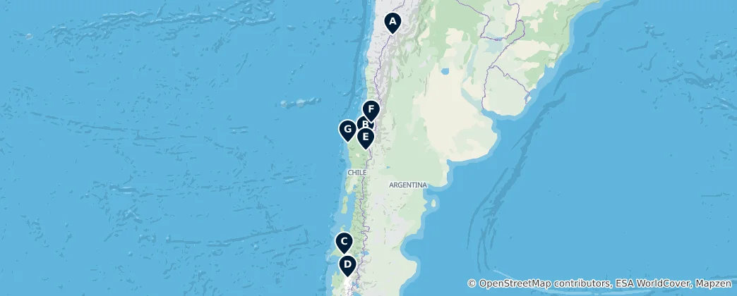 Mapa Chile's Natural Wonders