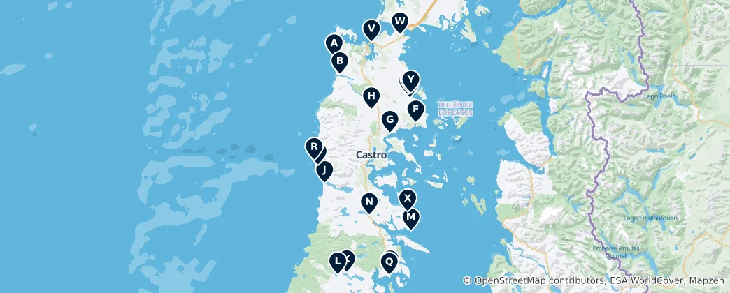 Mapa de Campsites and Mountain Retreats