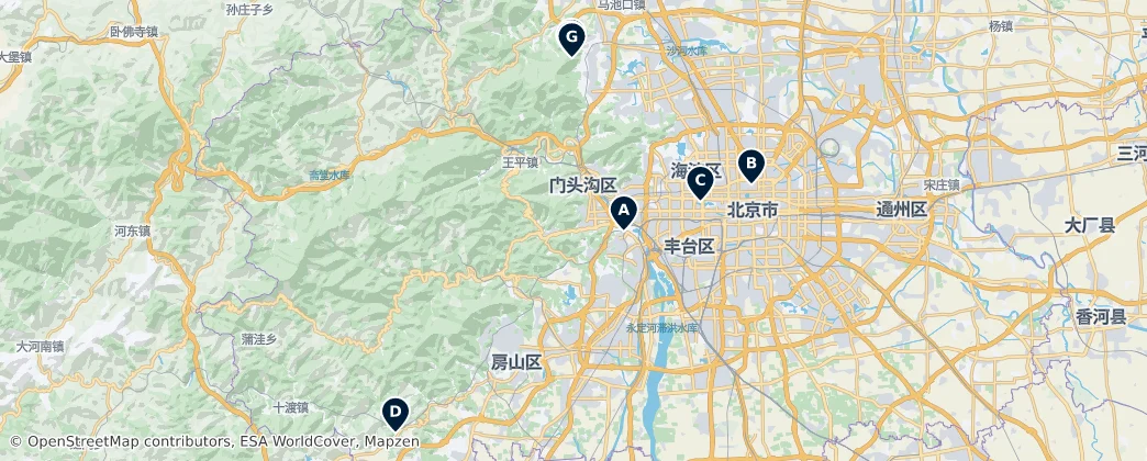 Fangshan Towers & Memorials — Harita