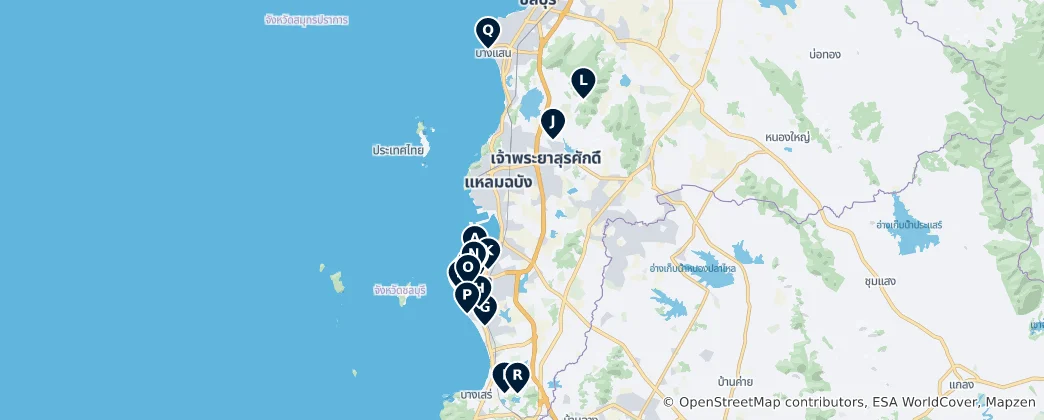 Map of Chon Buri Province Must-Sees