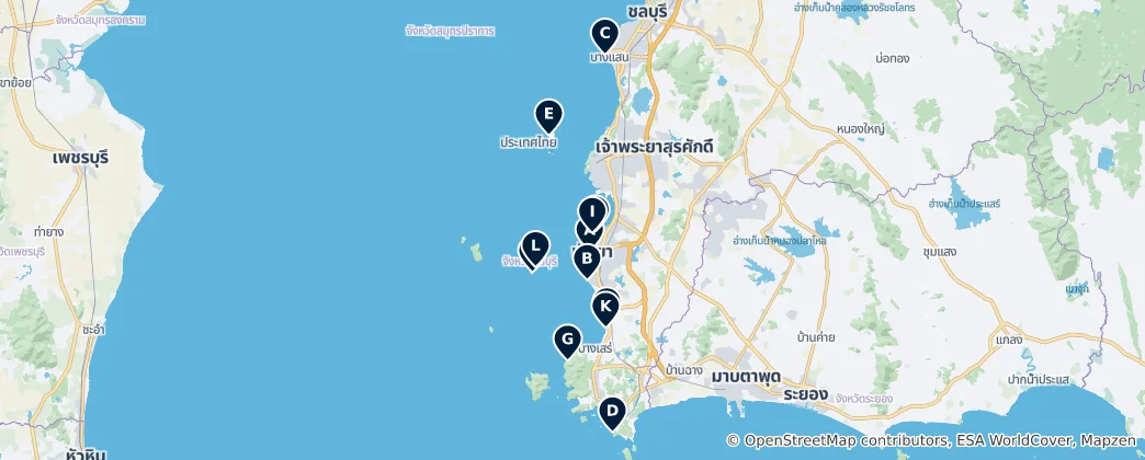 Mapa Thailand's Top Beaches