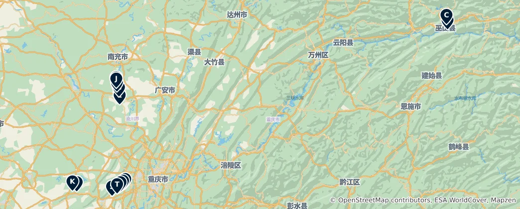 Map of Chongqing Bridges & Viaducts