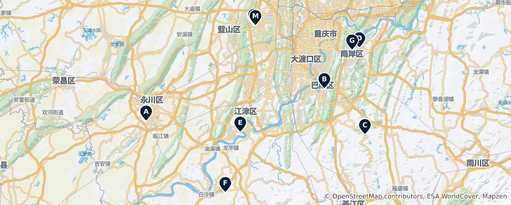 Map of Parks, Gardens & Leisure