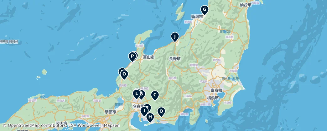 Map of Castles and Ruins of Japan