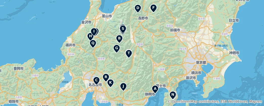 Map of Japan's Best Viewpoints and Peaks