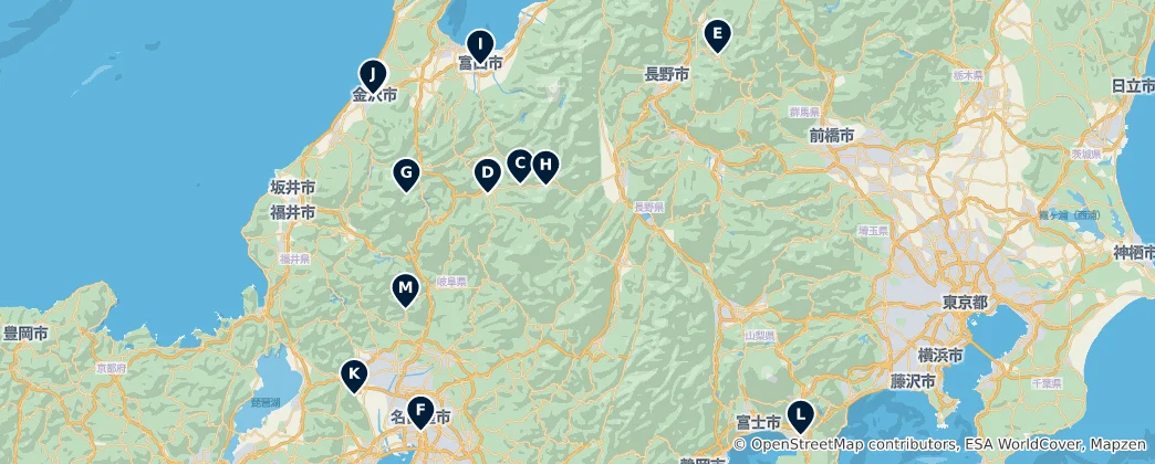 Mapa Japan's Hidden Gems