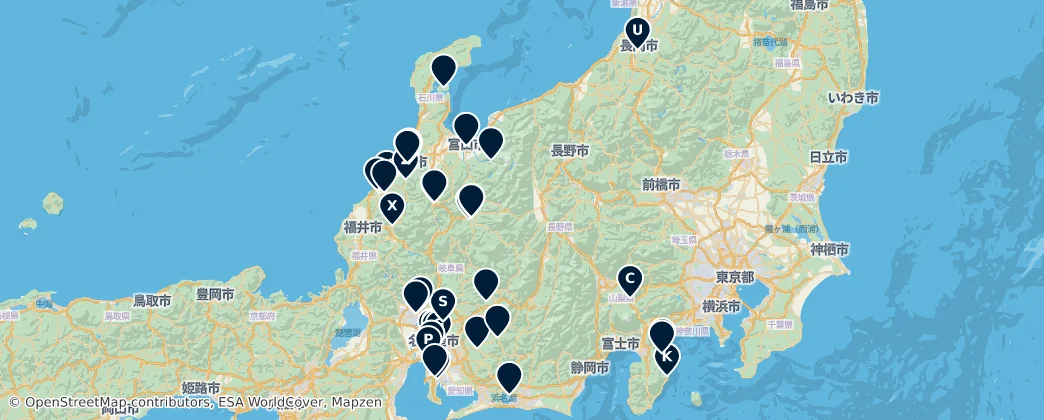 Carte de Museums and Galleries of Japan