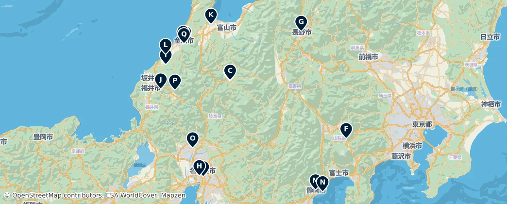 Map of Sacred Sites of Japan