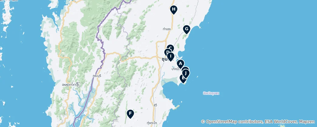 Mapa Chumphon Province Essentials