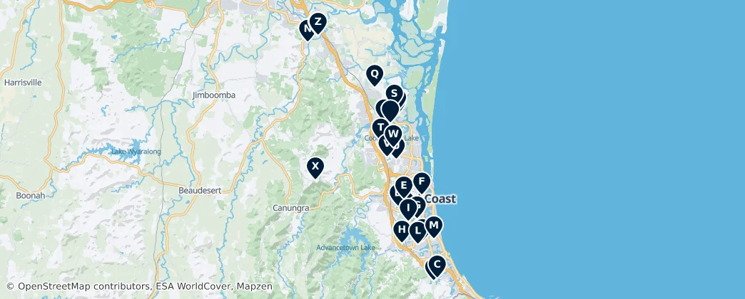 Mapa Championship Golf Courses