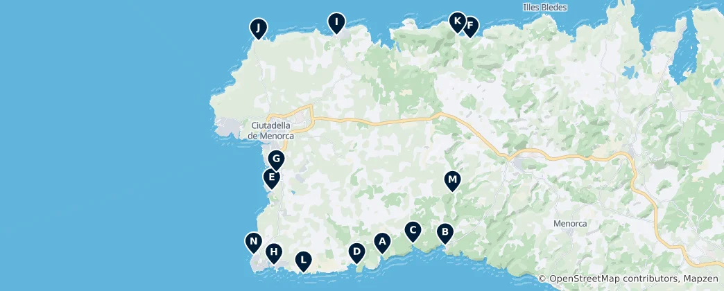 Mappa di Beaches and Caves