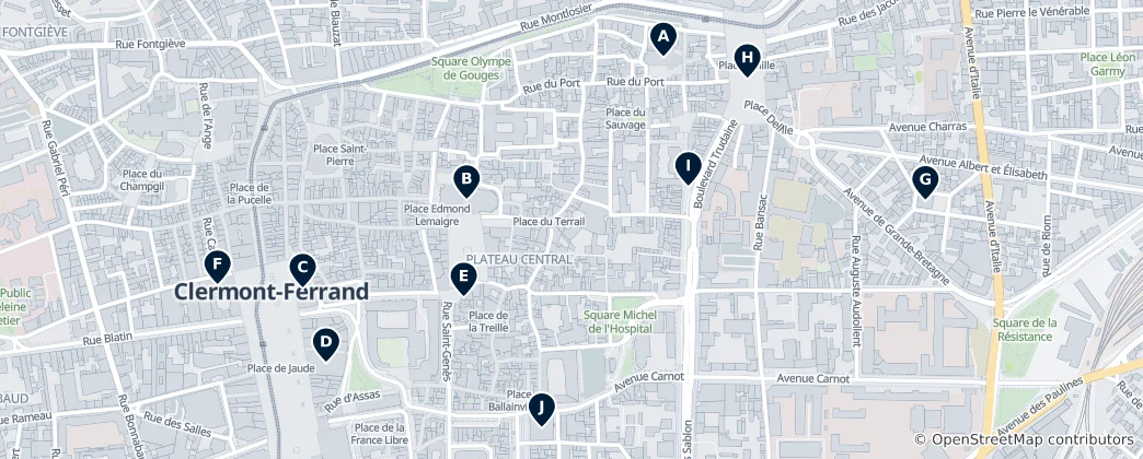 Map of Clermont-Ferrand Essentials