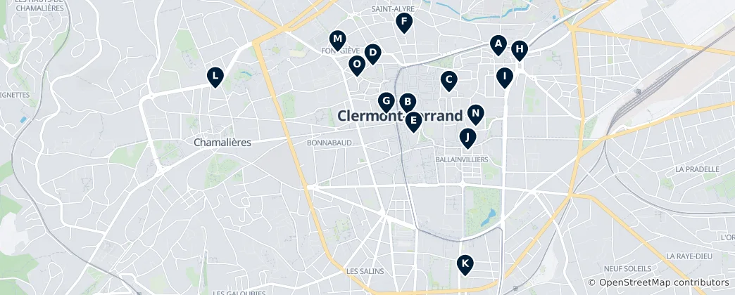 Map of Heritage of Clermont-Ferrand