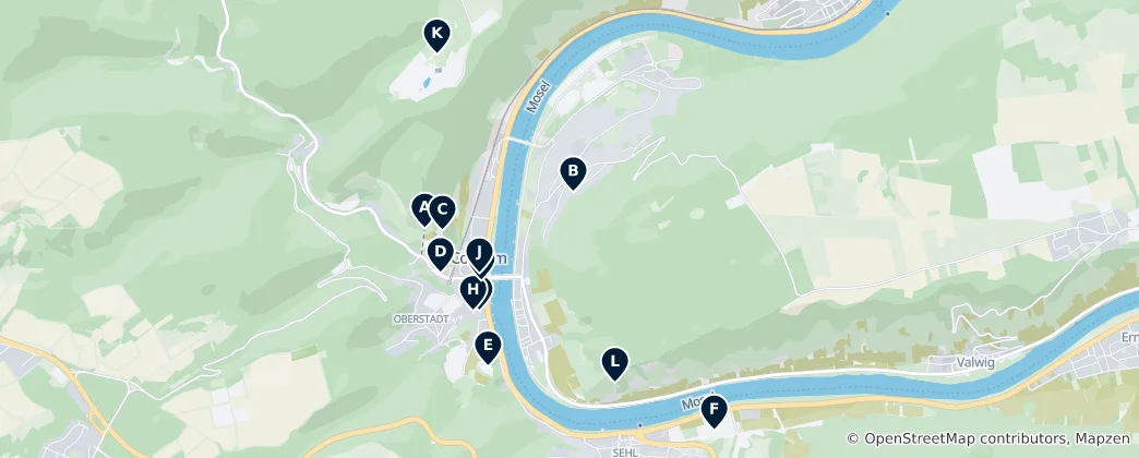 Map of Cochem Must-Sees