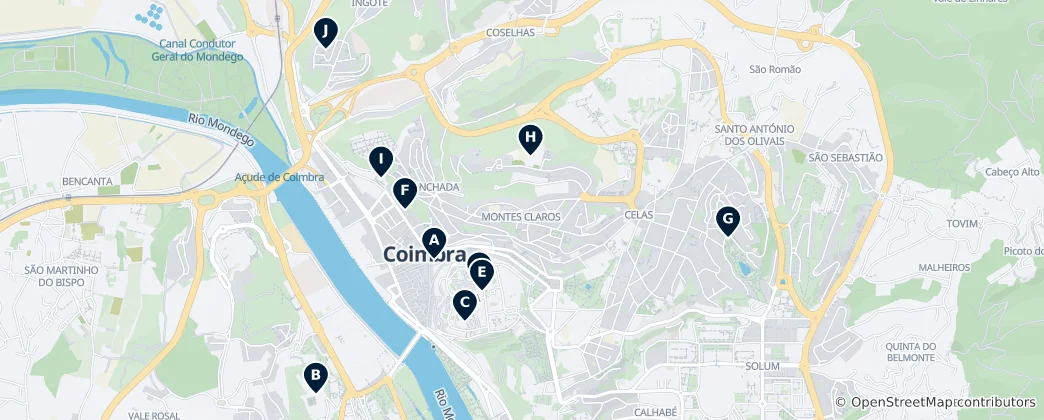 Mapa de Locais Sagrados de Coimbra