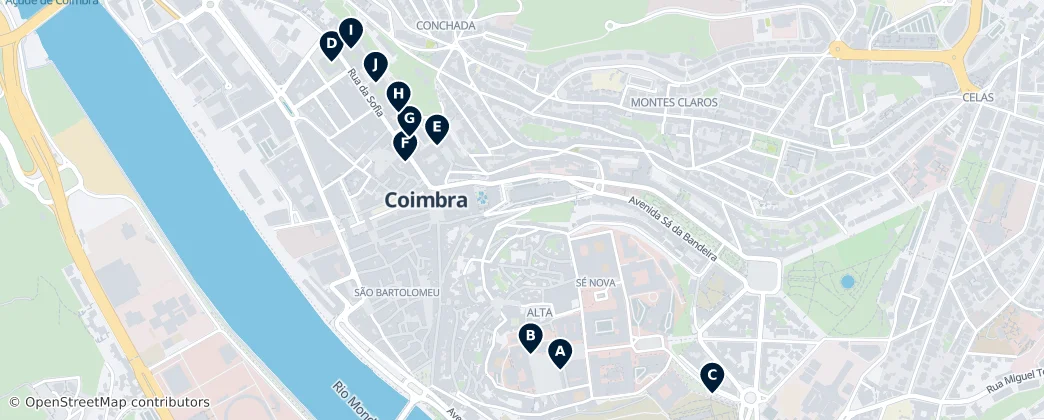 Map of University of Coimbra Heritage