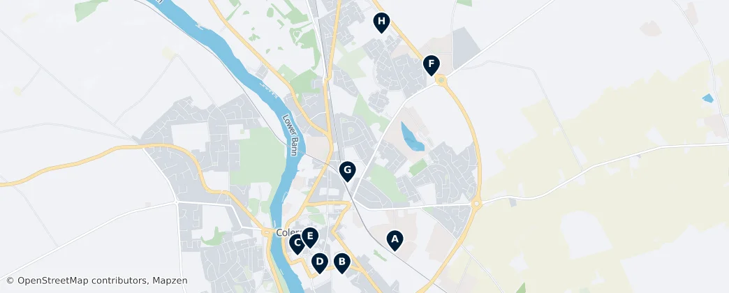 Churches of Coleraine Haritası