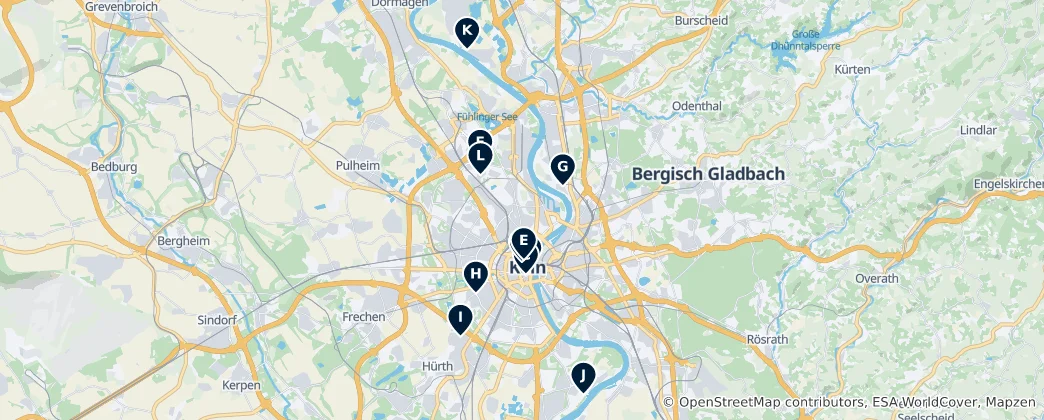 Mapa de Cologne's Churches