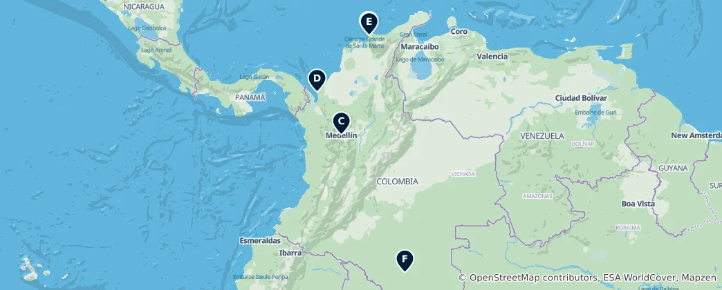 Mapa Colombian Coastal Treasures