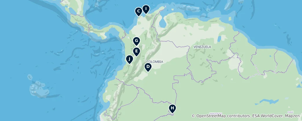 Mappa di Colombia's Absolute Essentials