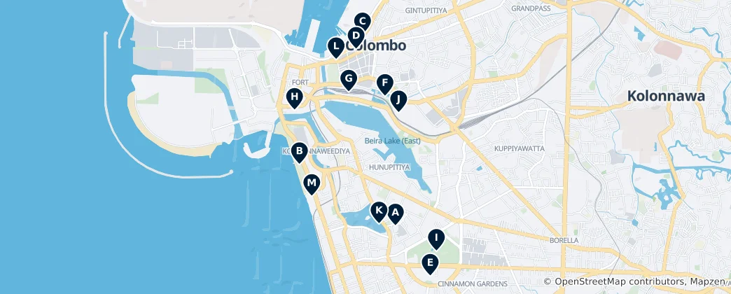 Mapa Colombo District Unmissables