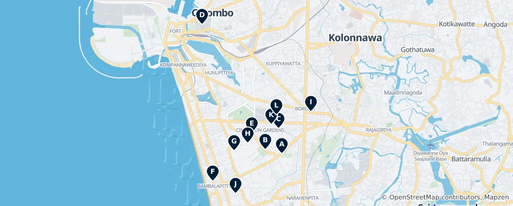 Mapa De Colombo Cultural Highlights