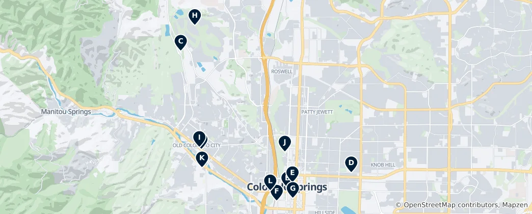 Mapa Colorado Springs Essentials