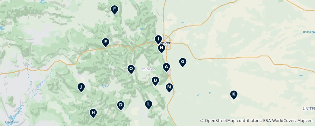 Карта Colorado Parks & Nature