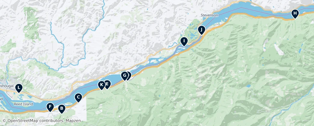 Map of Columbia River Gorge National Scenic Area: Essential Must-Sees