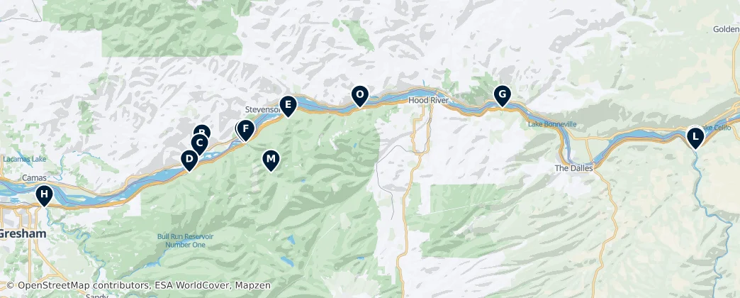 Mapa Scenic Campsites & RV Parks