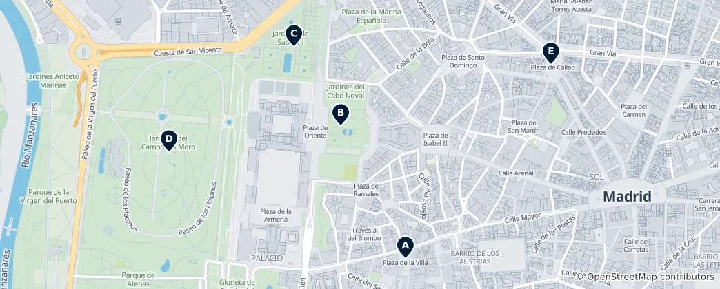 Mapa Iconic Squares & Viewpoints