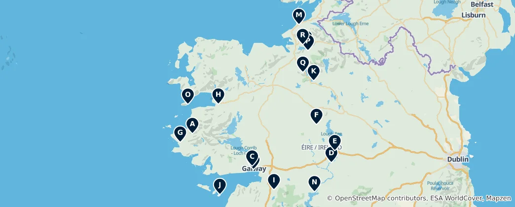 Mapa de Historic Sites in Ireland