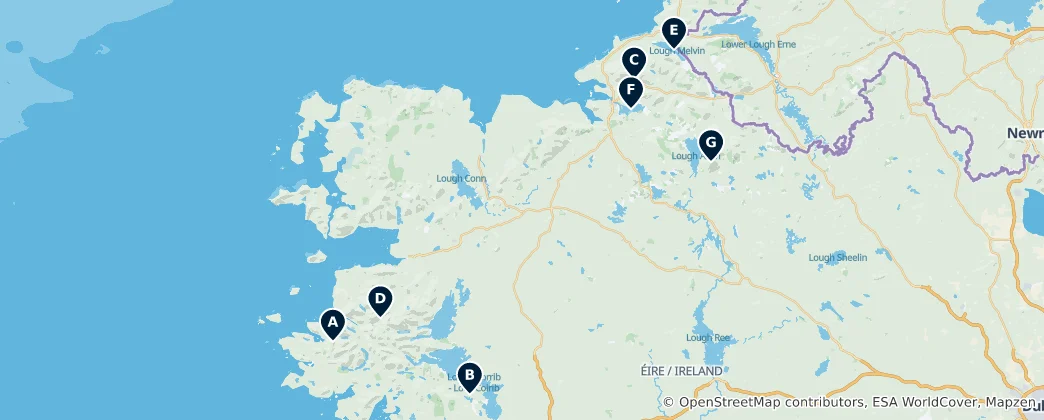 Map of Scenic Lakes and Nature