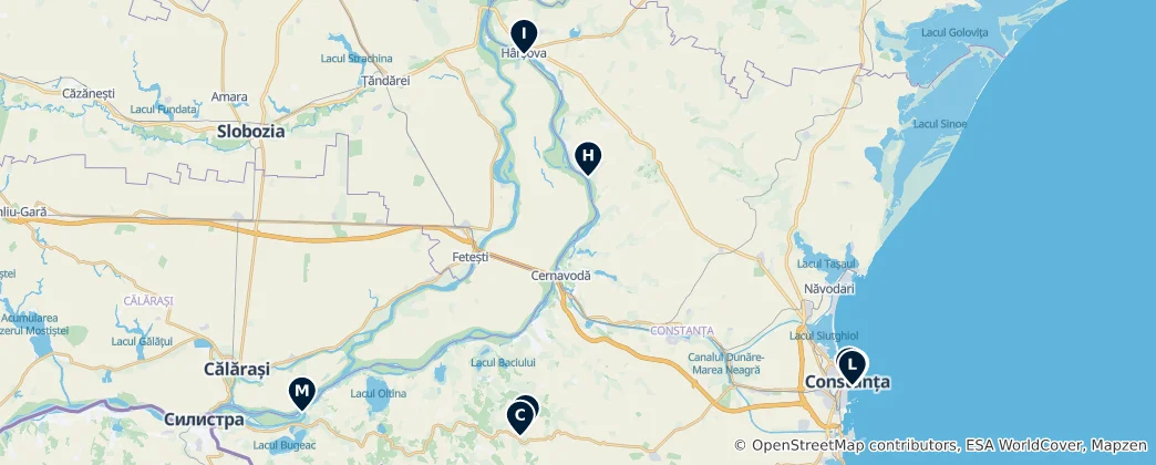 Mapa Historic Sites of Constanța