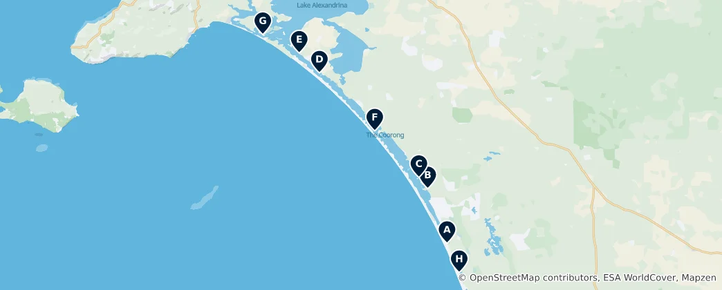 Carte de Coorong Camping & Caravanning