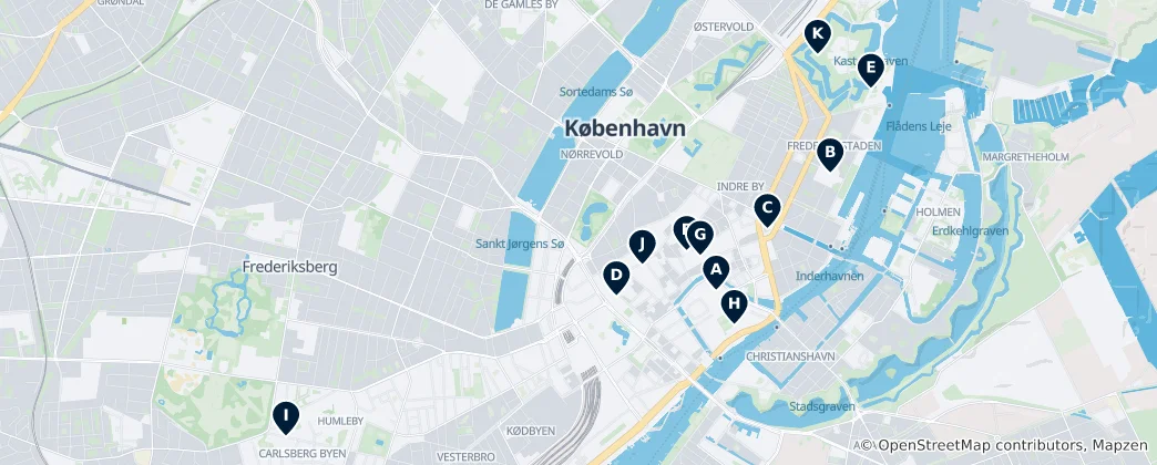 Copenhagen's Historic Landmarks Haritası