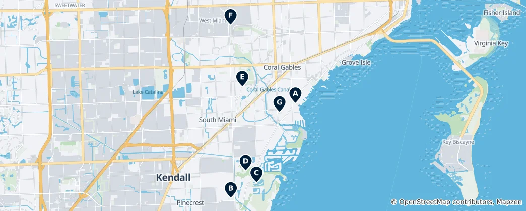 Mapa Parks & Gardens