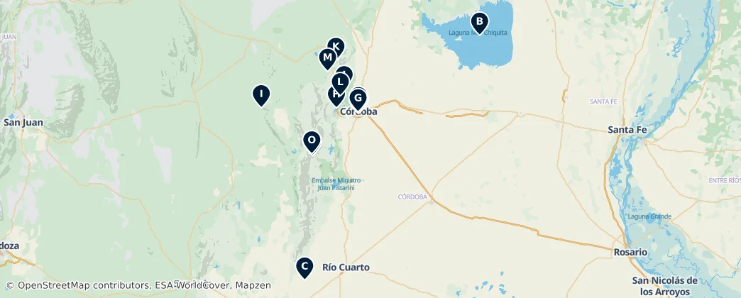 Map of Córdoba Parks and Nature