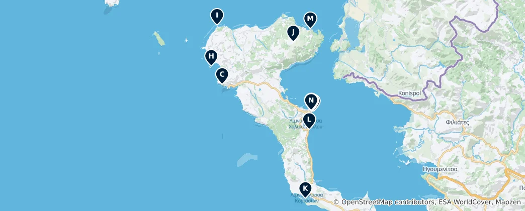 Corfu's Absolute Essentials 地图