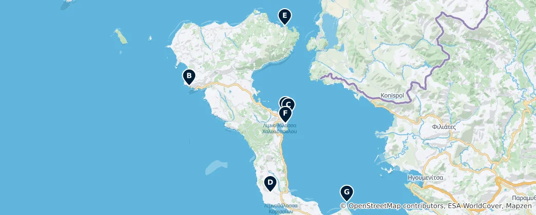 Mappa di Corfu's Historical Treasures