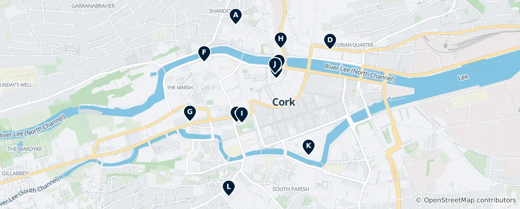Mappa di Cork's Art and Culture