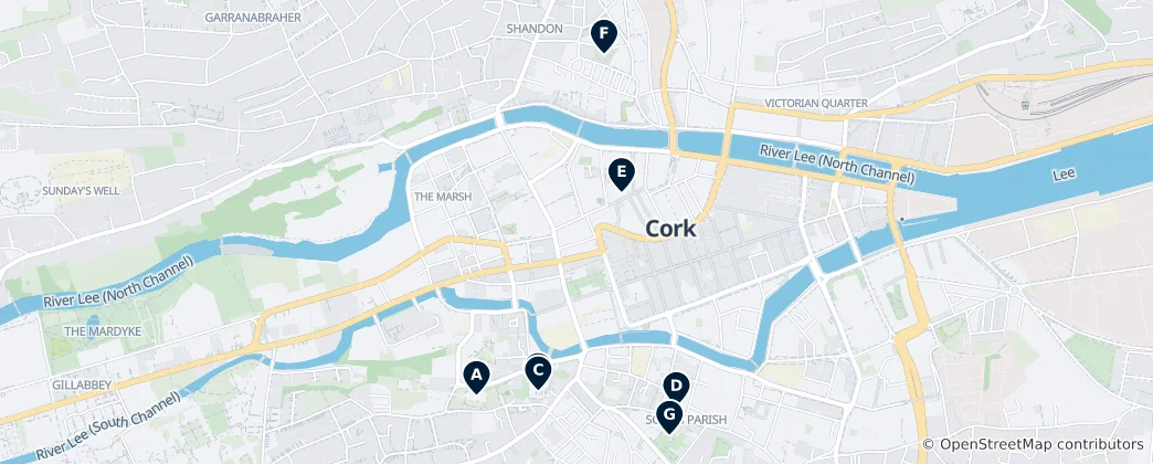 Historic Cork Attractions 지도