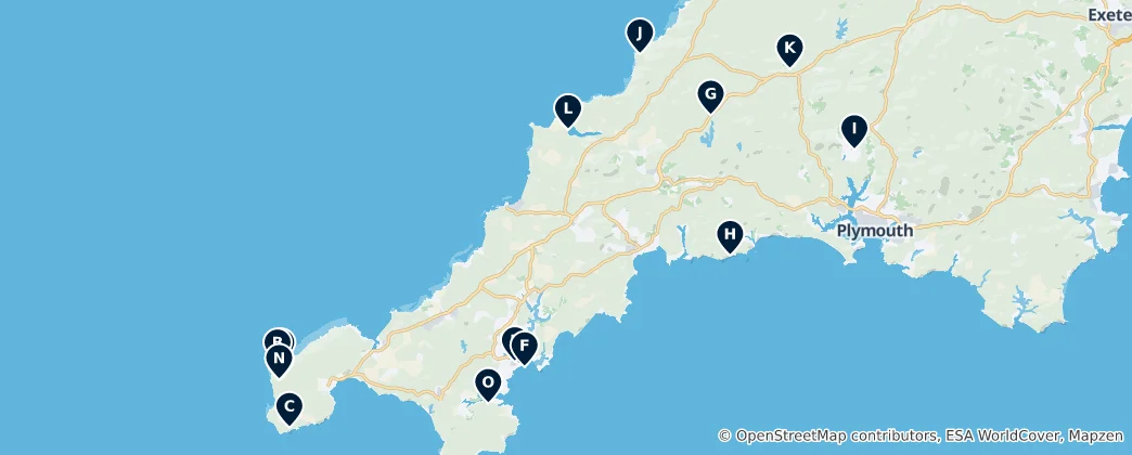 Carte de Cornwall's Museums and Galleries