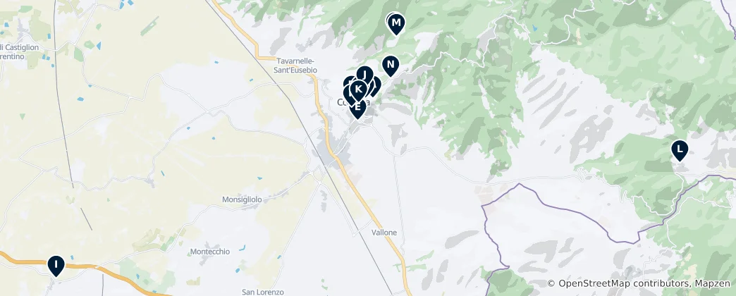Map of Sacred Sites of Cortona