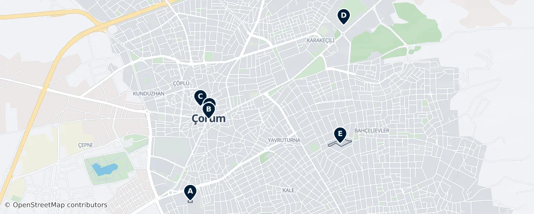 Çorum Essentials — Mapa