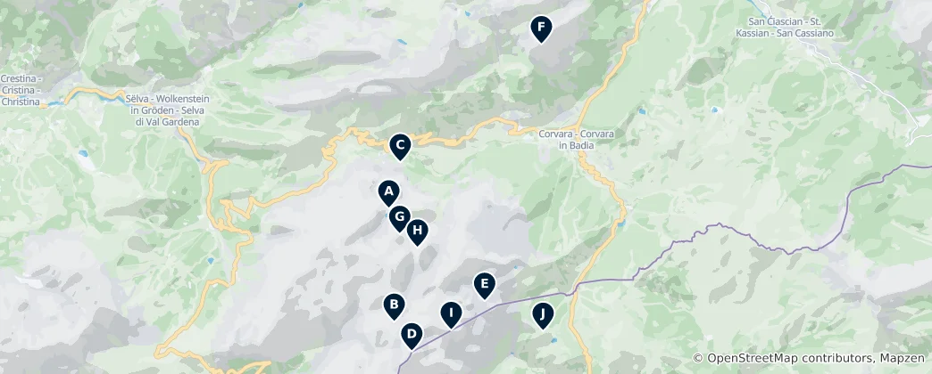 Map of Alpine Adventures in the Dolomites