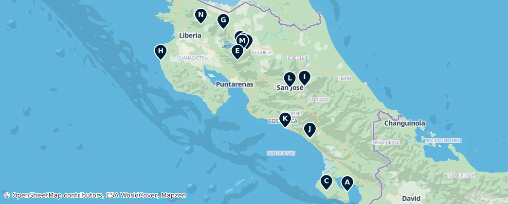 Costa Rica's Absolute Essentials — Map