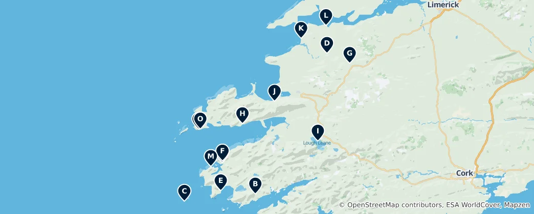 Map of Irish Ruins and Castles