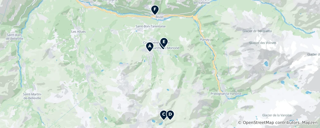 Mappa di Alpine Chapels and Refuges